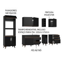Cozinha Completa Reims com Armário e Balcão Preto - 9