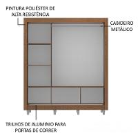 Guarda-roupa Casal Mônaco Rustic 3 Portas de Correr Madesa - 5