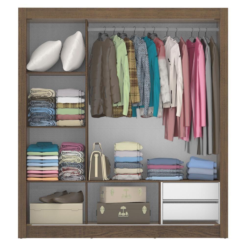 Guarda Roupa Casal Lyon 3 Portas de Correr Rustic Madesa - 7