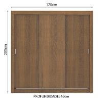 Guarda Roupa Casal Lyon 3 Portas de Correr Rustic Madesa - 11