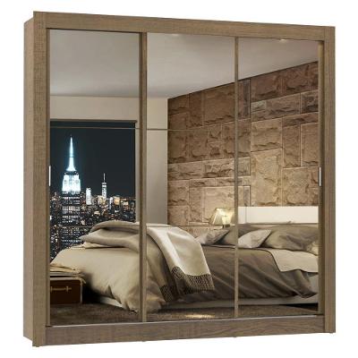 Guarda Roupa Casal Lyon 3 Portas de Correr 2 Gavetas Rustic