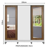 Guarda-roupa Casal Eros 3 Portas de Correr com Espelhos com Pés Madesa - 7