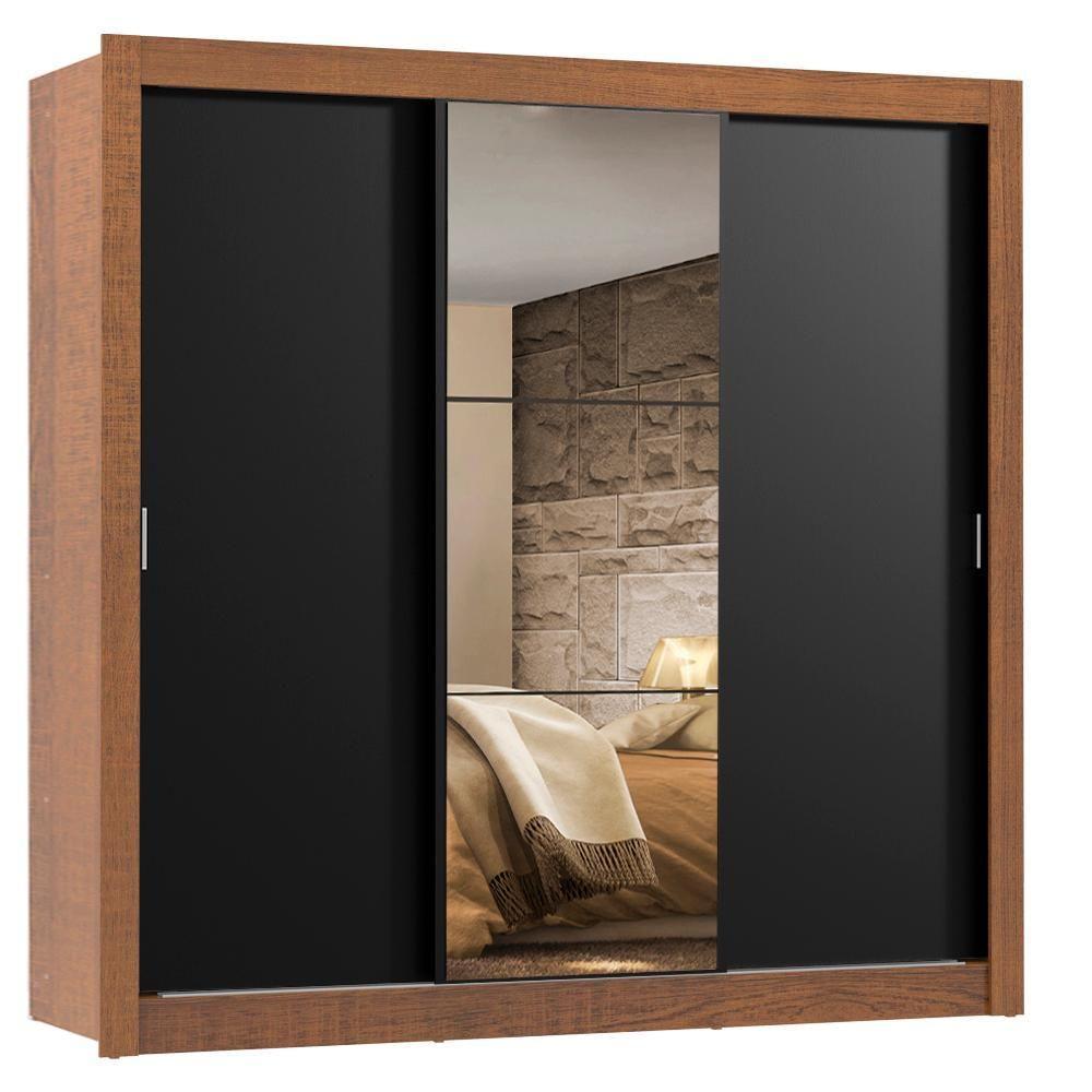 Guarda Roupa 3 Portas de Correr com Espelho 2 Gavetas Madesa - 2