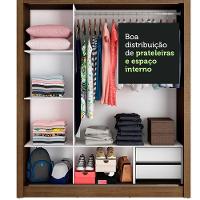 Guarda Roupa 3 Portas de Correr com Espelho 2 Gavetas Madesa - 8