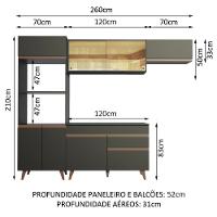 Cozinha Completa Reims com Armário e Balcão Preto Madesa - 3