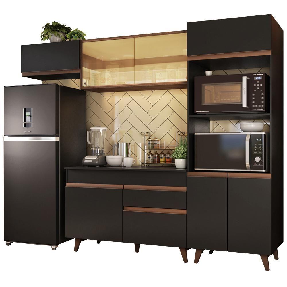 Cozinha Completa Madesa Reims 260001 Com Armário E Balcão - Preto/rustic - 3