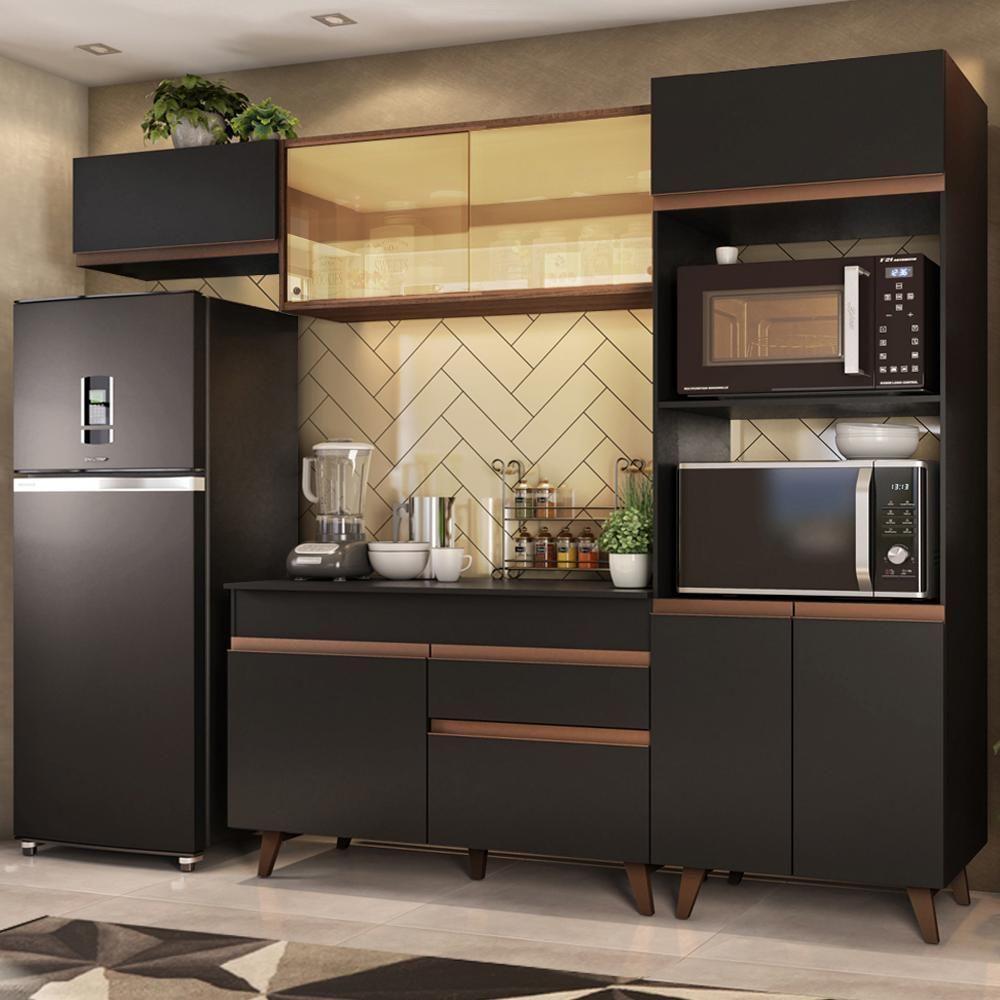 Cozinha Completa Madesa Reims 260001 Com Armário E Balcão - Preto/rustic - 10