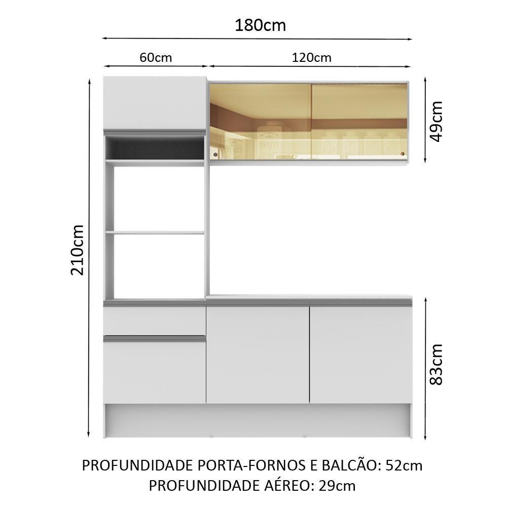 Cozinha Compacta Diamante com Armário Balcão e Tampo Madesa - 8