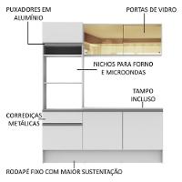 Cozinha Compacta Diamante com Armário Balcão e Tampo Madesa - 10