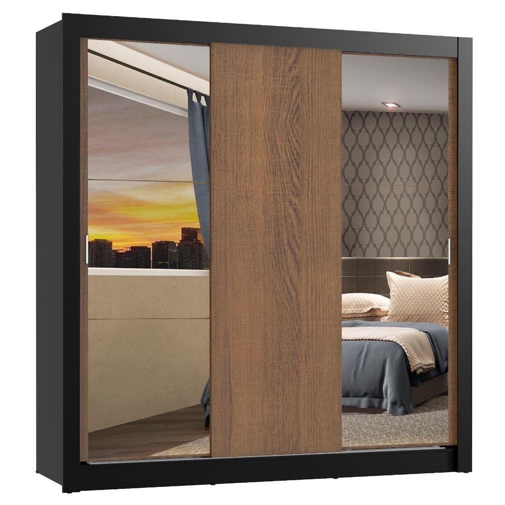 Guarda Roupa Casal Mônaco 3 Portas de Correr Espelhos Madesa - 1