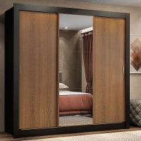 Guarda Roupa 3 Portas de Correr com Espelho 2 Gavetas Madesa - 3