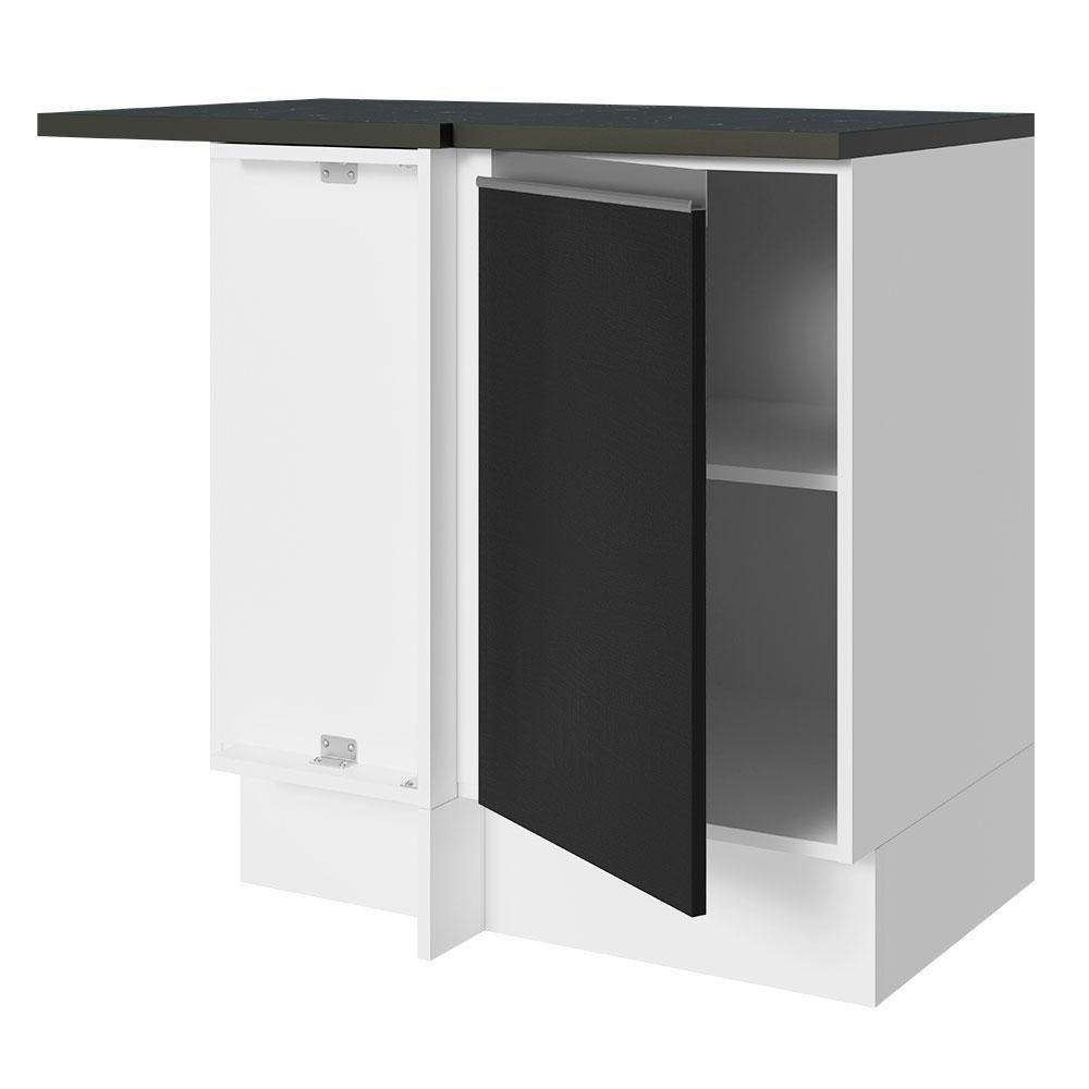 Balcão De Canto 100% Mdf 1 Porta Branco/preto - 7