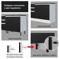 Balcão De Canto 100% Mdf 1 Porta Branco/preto - 5