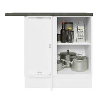 Balcão De Canto 100% Mdf 1 Porta Branco/preto - 9