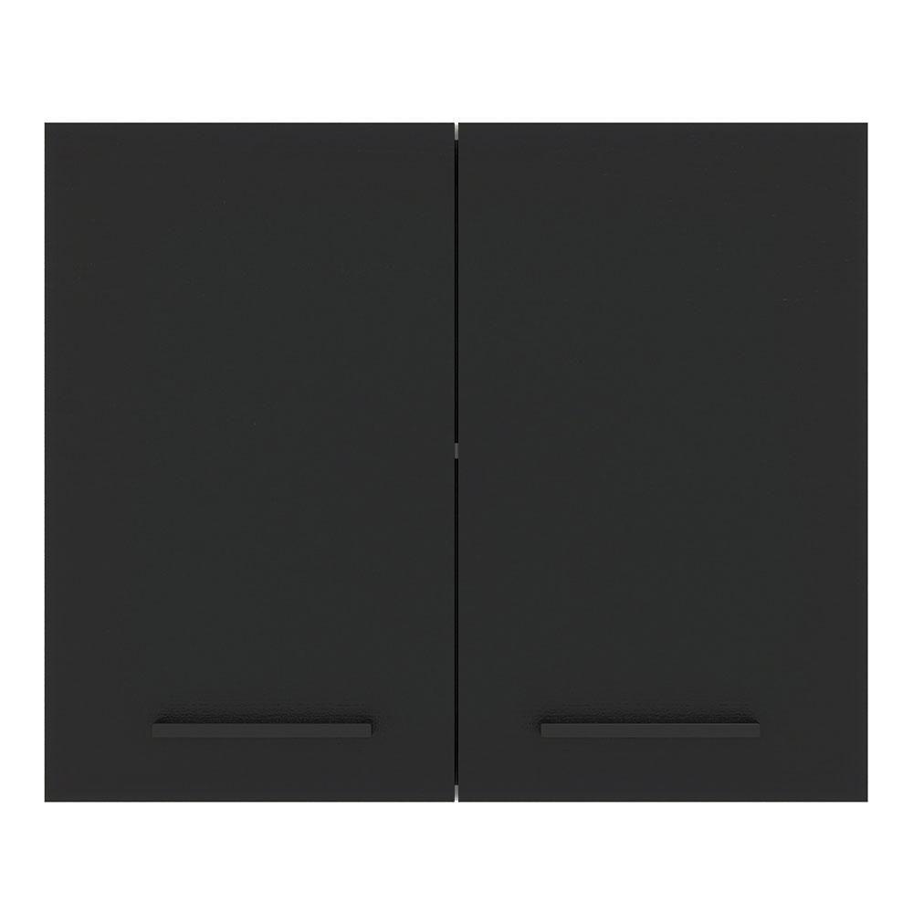 Armário Aéreo Madesa Agata 80cm 2 Portas Branco Preto - 4