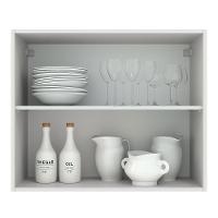 Armário Aéreo Madesa Agata 80cm 2 Portas Branco Preto - 7