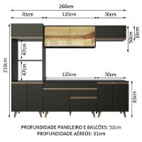 Cozinha Completa Reims com Armário e Balcão Preto Madesa - 3