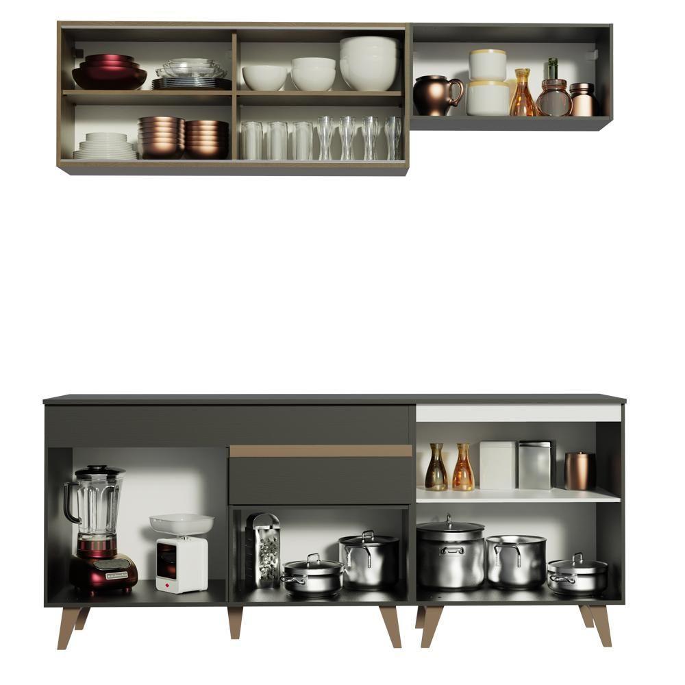 Cozinha Completa Madesa Reims 190001 Com Armário E Balcão - Preto/rustic - 8