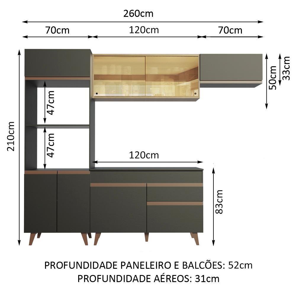 Cozinha Completa Madesa Reims Xa260001 Com Armário E Balcão - Preto/rustic - 4