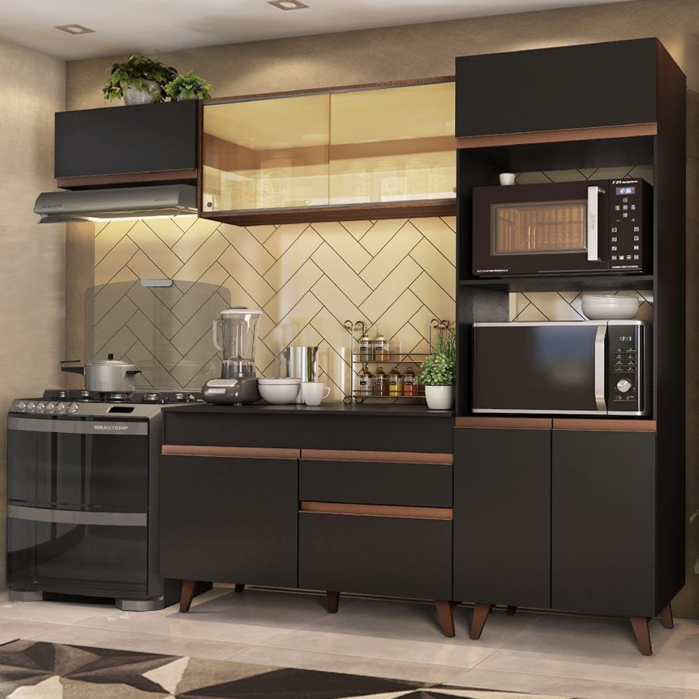 Cozinha Completa Madesa Reims Xa260001 Com Armário E Balcão - Preto/rustic - 10