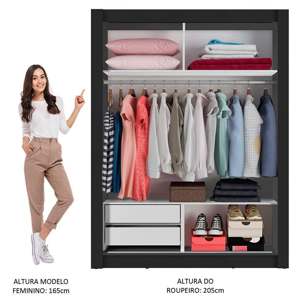 Guarda-roupa Solteiro Dallas 2 Portas de Correr Madesa - 4