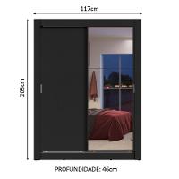 Guarda-roupa Solteiro Dallas 2 Portas de Correr Madesa - 5