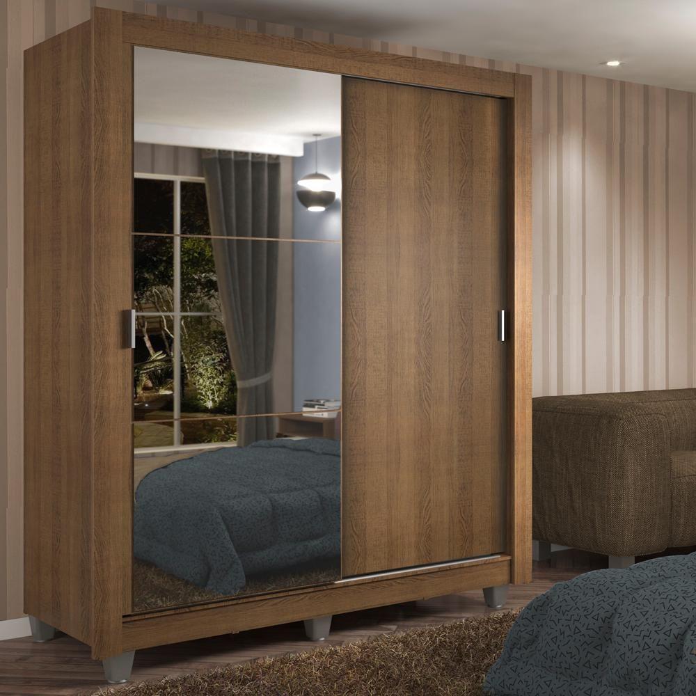 Guarda-Roupa Dallas 2 Portas de Correr 1 Espelho Madesa - 4