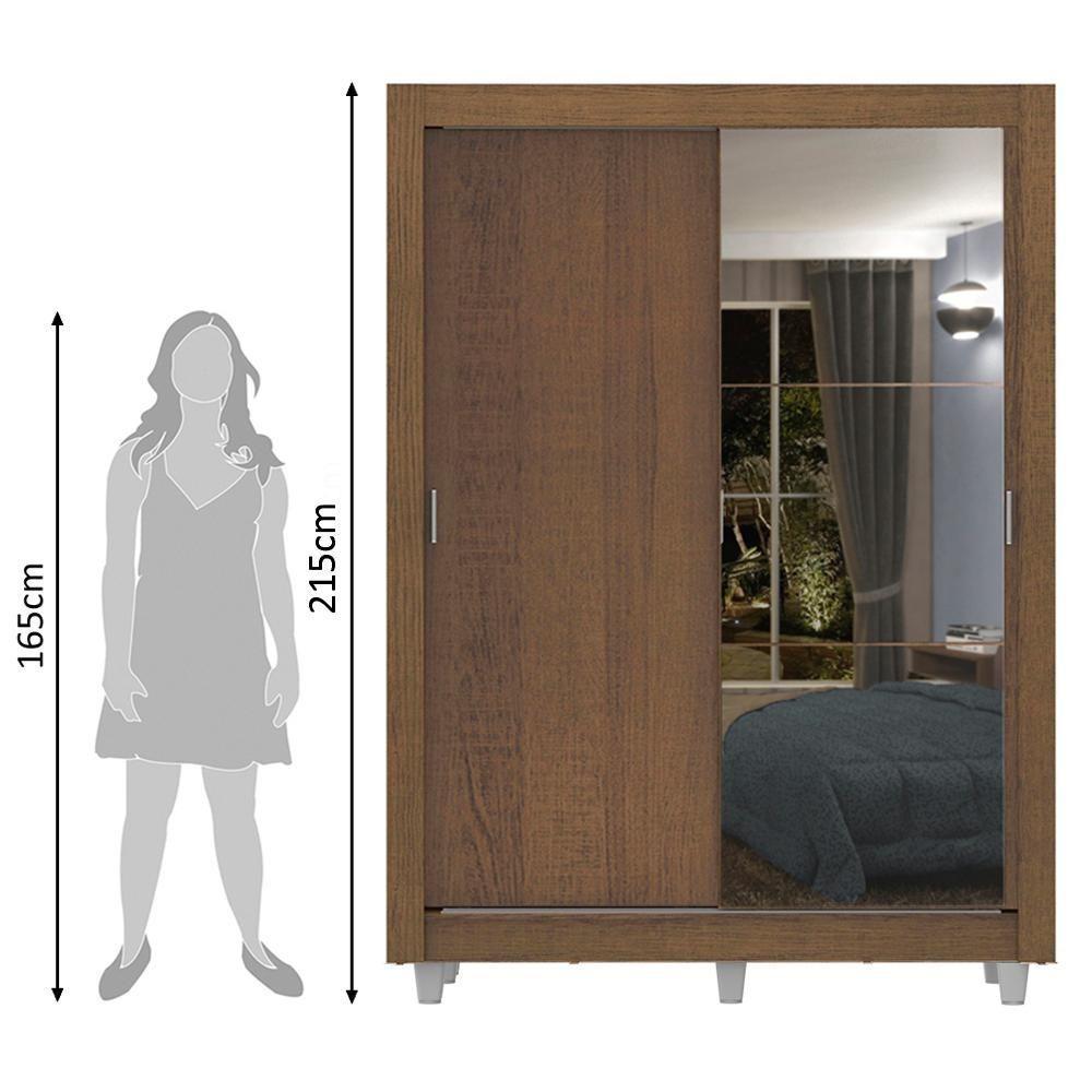 Guarda-Roupa Dallas 2 Portas de Correr 1 Espelho Madesa - 10