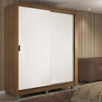 Guarda-Roupa Dallas 2 Portas de Correr Branco/Rustic Madesa - 1