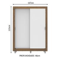 Guarda-Roupa Dallas 2 Portas de Correr Branco/Rustic Madesa - 3