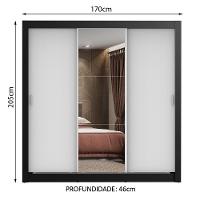 Guarda Roupa 3 Portas de Correr com Espelho 2 Gavetas Madesa - 5