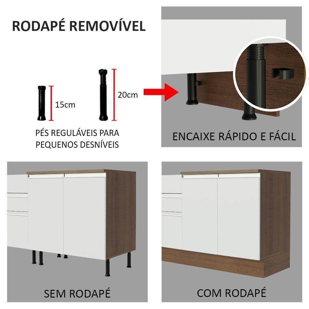 Balcão de Pia Glamy 2 Portas 2 Gavetas Madesa - 8