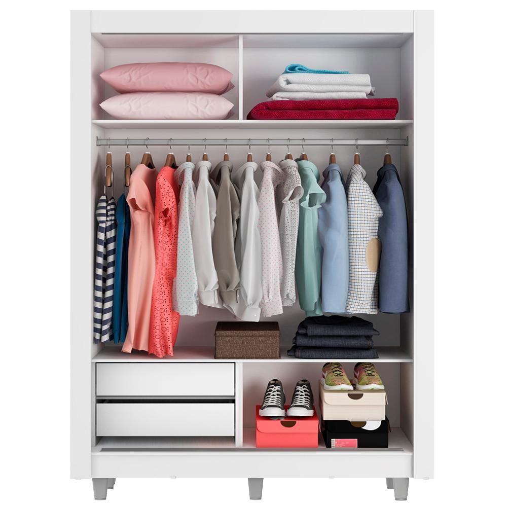 Guarda-Roupa Dallas 2 Portas de Correr Rustic/Branco Madesa - 4