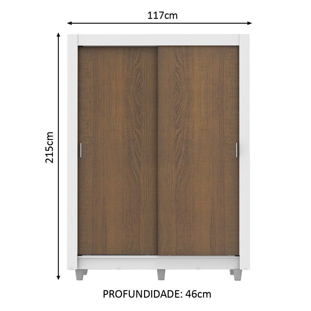Guarda-Roupa Dallas 2 Portas de Correr Rustic/Branco Madesa - 7
