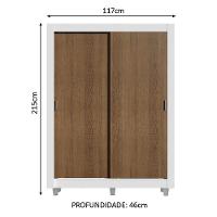 Guarda-Roupa Dallas 2 Portas de Correr Rustic/Branco Madesa - 9