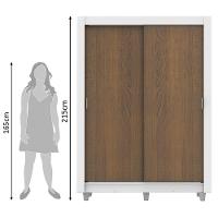 Guarda-Roupa Dallas 2 Portas de Correr Rustic/Branco Madesa - 5