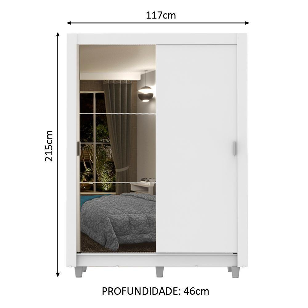 Guarda-Roupa Dallas 2 Portas de Correr 1 Espelho Madesa - 5