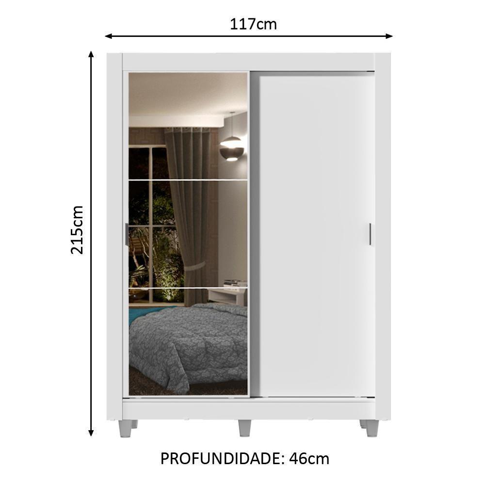 Guarda-Roupa Dallas 2 Portas de Correr 1 Espelho Madesa - 8