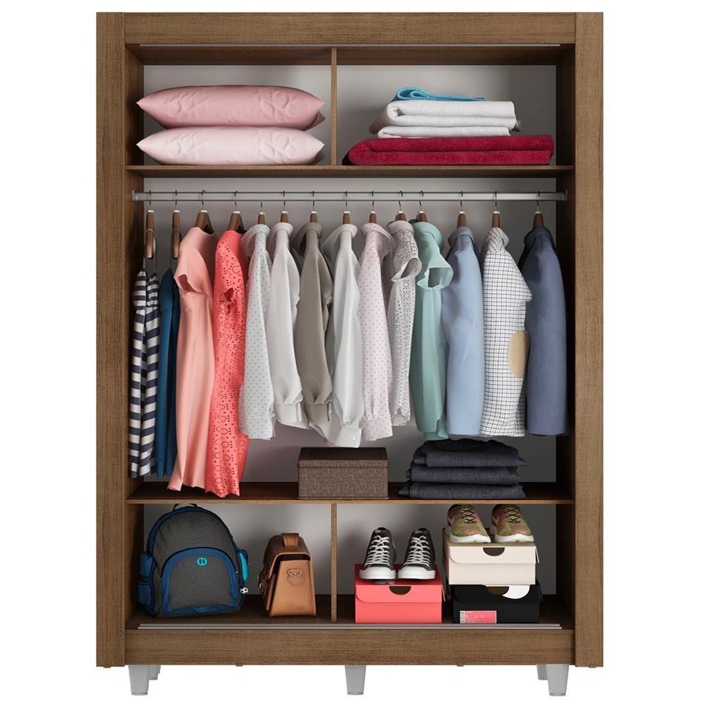 Guarda roupa Solteiro Madesa Denver 2 Portas Correr Espelho - 6