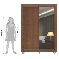 Guarda roupa Solteiro Madesa Denver 2 Portas Correr Espelho - 8