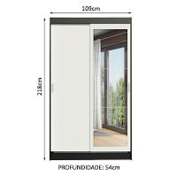 Guarda-roupa Solteiro Tokio 2 Portas de Correr com Espelho 2 Gavetas Madesa - 12