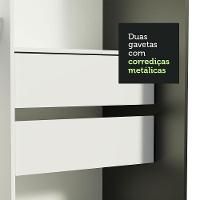 Guarda-roupa Solteiro Tokio 2 Portas de Correr com Espelho 2 Gavetas Madesa - 14