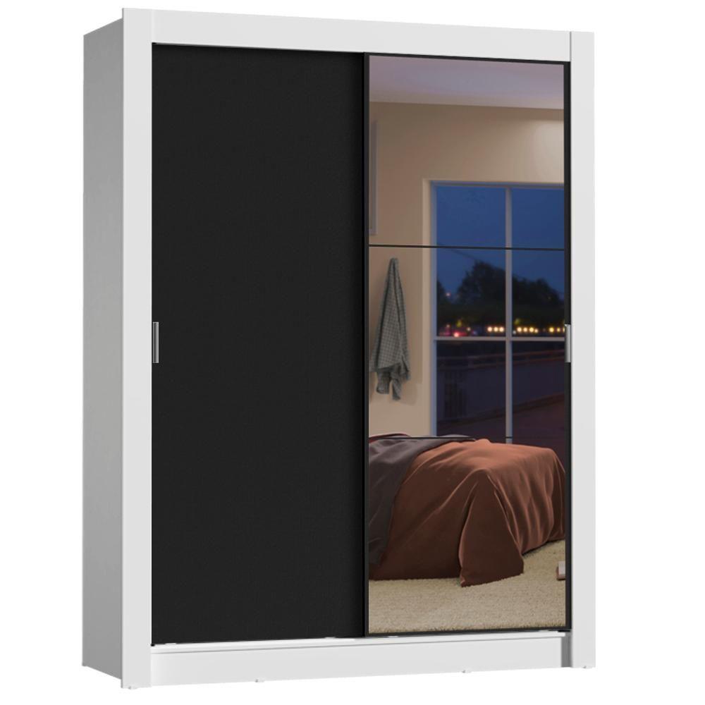 Guarda-roupa Solteiro Dallas 2 Portas Correr Espelho Madesa - 2