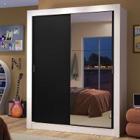 Guarda-roupa Solteiro Dallas 2 Portas Correr Espelho Madesa - 1