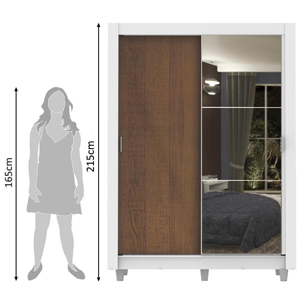 Guarda-Roupa Dallas 2 Portas de Correr 1 Espelho Madesa - 4