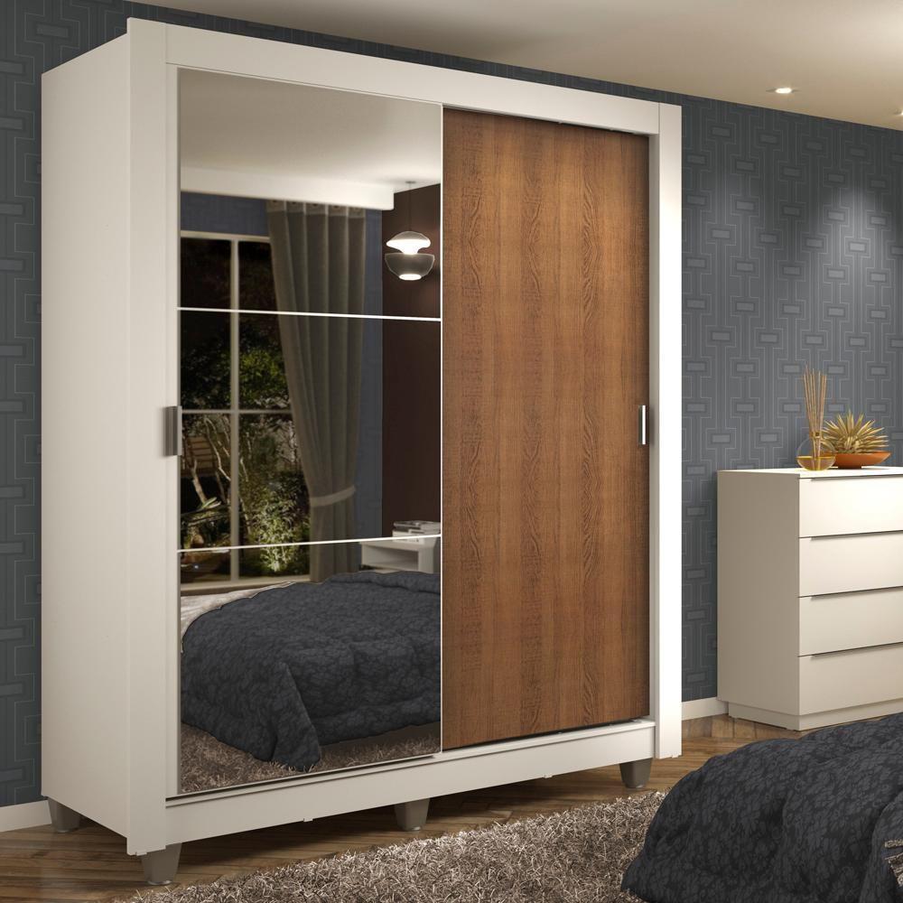 Guarda-Roupa Dallas 2 Portas de Correr 1 Espelho Madesa - 6