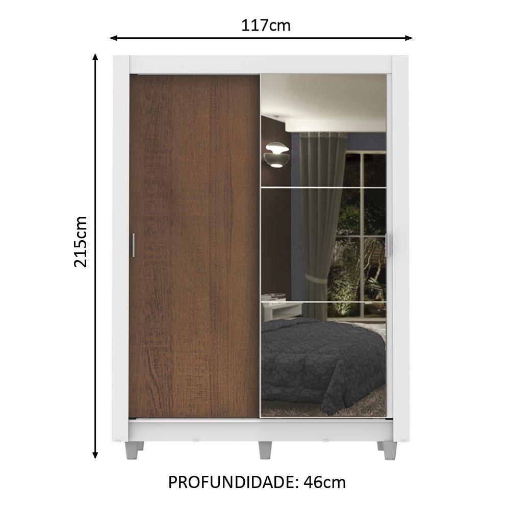 Guarda-Roupa Dallas 2 Portas de Correr 1 Espelho Madesa - 10