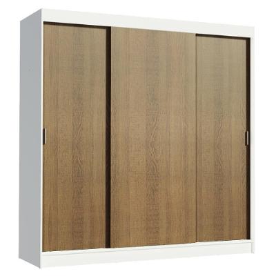 Guarda Roupa Casal Reno 3 Portas de Correr 4 Gavetas Branco-rustic Madesa