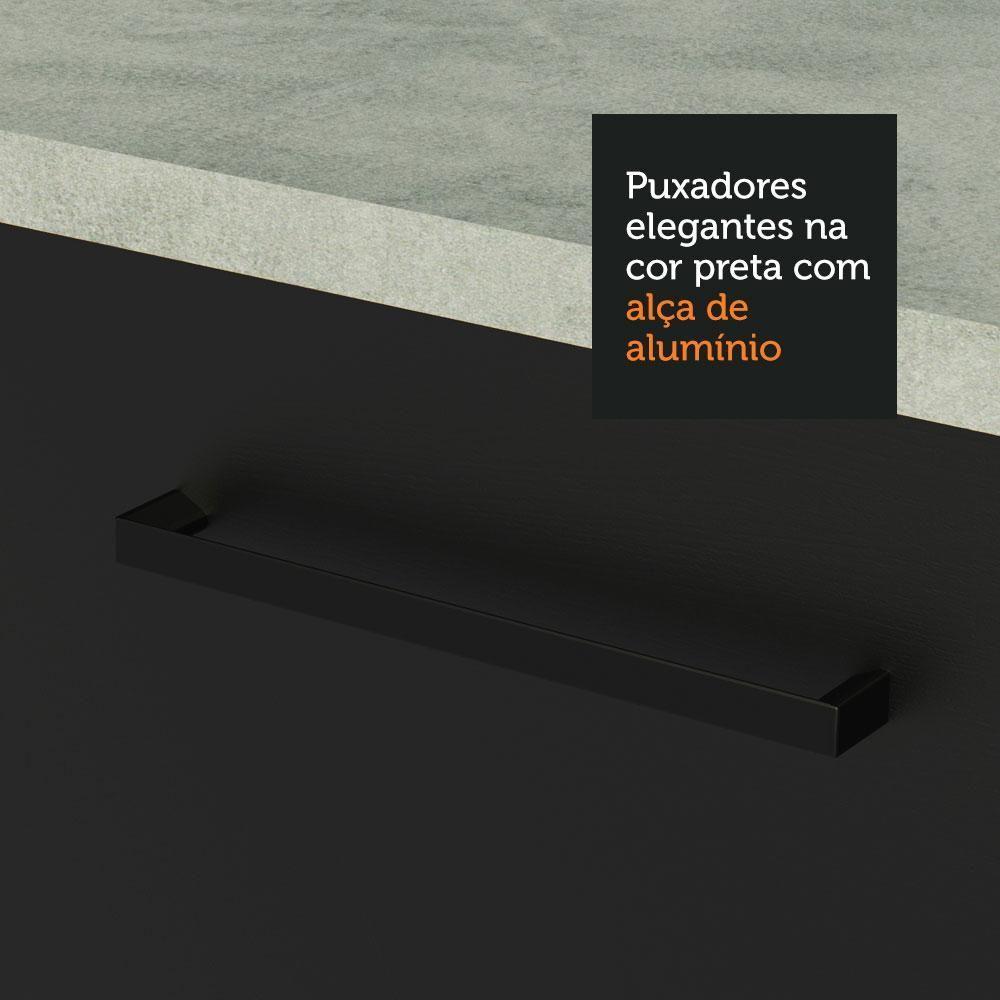 Paneleiro Madesa Agata 60cm 3 Portas Branco Preto - 10
