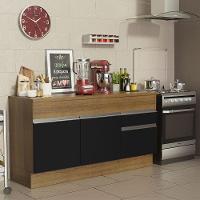 Balcão Pia Madesa Glamy 150Cm 2 Portas 2 Gaveta Rustic Preto - 6